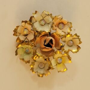 Austria Flower Brooch Pastel Crystals R